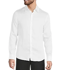 Murano The Holiday Edit Collection Slim Fit Solid Long Sleeve Woven Shirt
