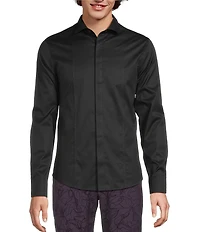 Murano The Holiday Edit Collection Slim Fit Spread Collar Tux Pieced Long Sleeve Woven Shirt