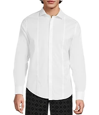 Murano The Holiday Edit Collection Slim Fit Spread Collar Tux Pieced Long Sleeve Woven Shirt