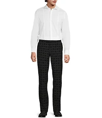Murano The Holiday Edit Collection Slim Fit Spread Collar Tux Pieced Long Sleeve Woven Shirt