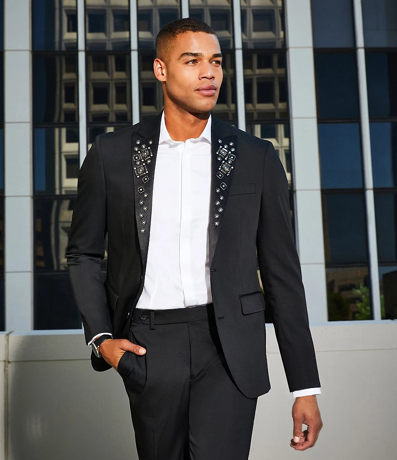 Murano The Holiday Edit Collection Slim Fit Suit Separates Jeweled Peak Jacket