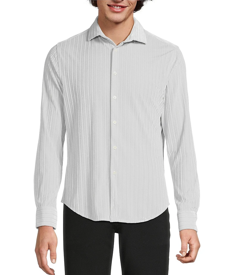 Murano The Holiday Edit Collection Slim Fit Velvet Long Sleeve Knit Coat Front Shirt