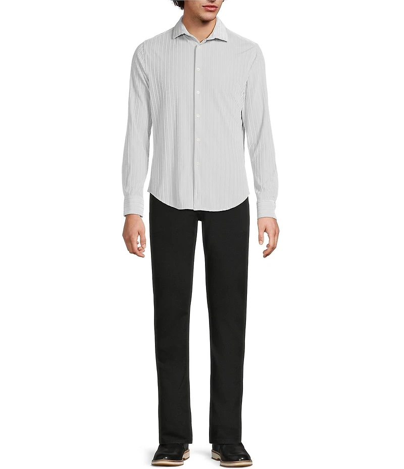 Murano The Holiday Edit Collection Slim Fit Velvet Long Sleeve Knit Coat Front Shirt