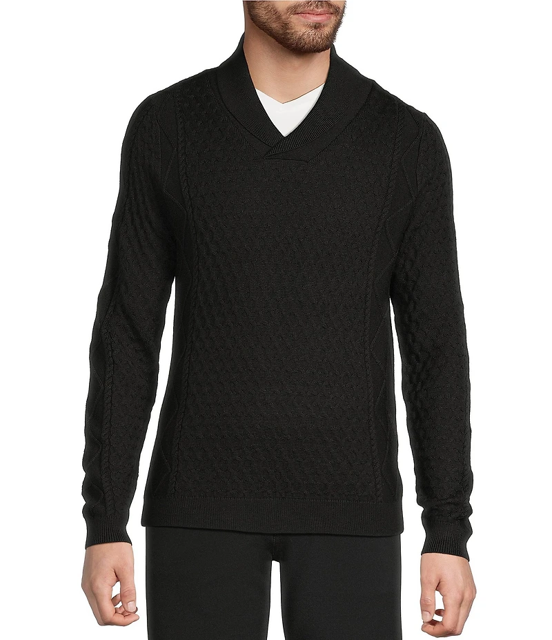 Murano The Holiday Edit Collection Solid Textured Shawl Collar Sweater