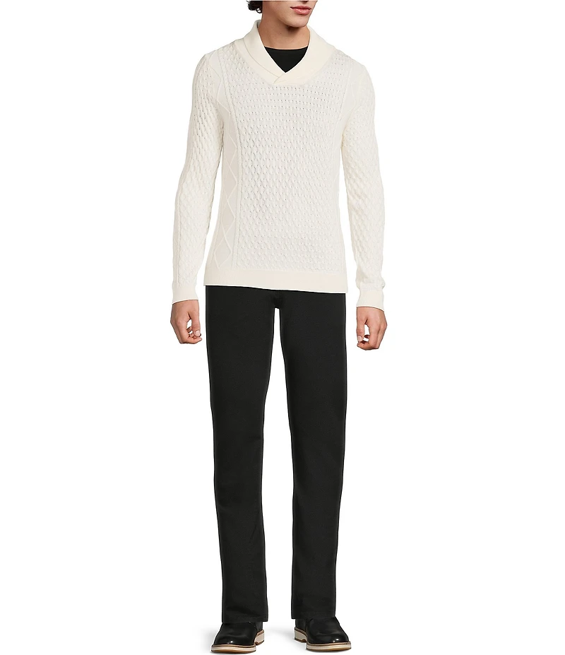 Murano The Holiday Edit Collection Solid Textured Shawl Collar Sweater