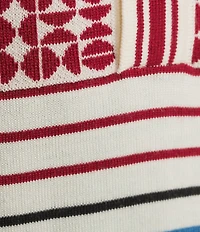 Murano The Murano Show Collection Jacquard Striped Short Sleeve Polo Shirt