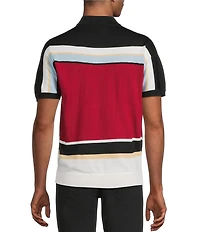 Murano The Murano Show Collection Short Sleeve Striped Mock Neck Shirt