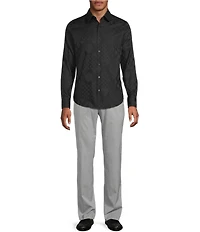 Murano The Murano Show Collection Slim Fit Bulb Pattern Jacquard Long Sleeve Woven Shirt