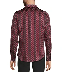 Murano The Murano Show Collection Slim Fit Lightning Print Sateen Long Sleeve Woven Shirt