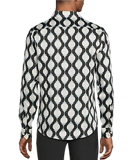 Murano The Murano Show Collection Slim Fit Sateen Bulb Print Long Sleeve Woven Shirt