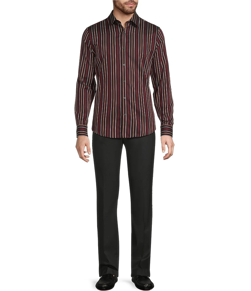 Murano The Murano Show Collection Slim Fit Stripe Long Sleeve Woven Shirt