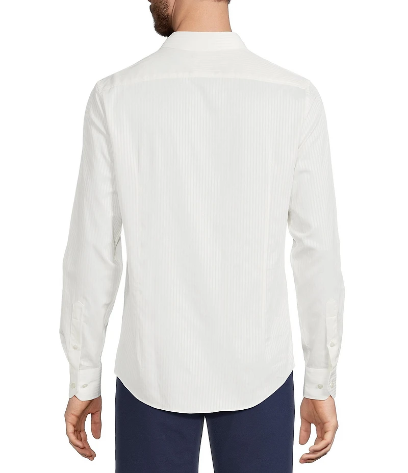 Murano The Murano Show Collection Slim Fit Stripe Sateen Long Sleeve Woven Shirt