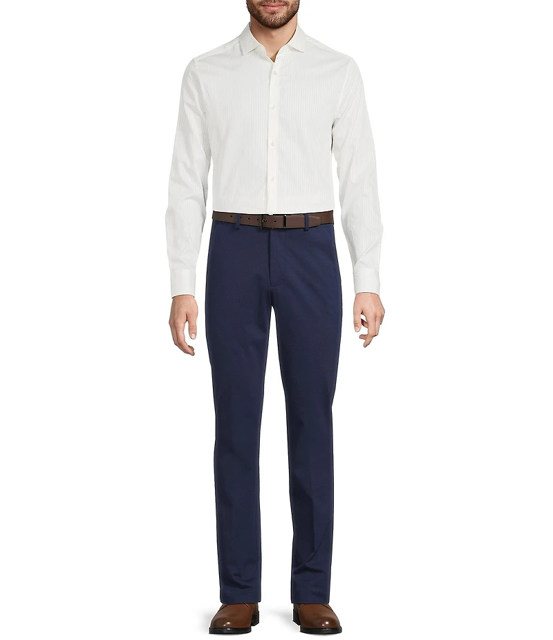 Murano The Murano Show Collection Slim Fit Stripe Sateen Long Sleeve Woven Shirt
