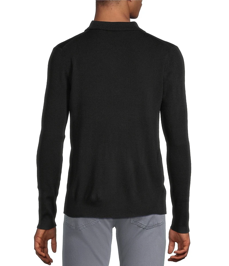 Murano The Murano Show Collection Solid Quarter-Zip Long Sleeve Polo Shirt
