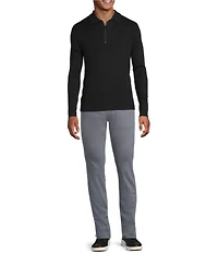 Murano The Murano Show Collection Solid Quarter-Zip Long Sleeve Polo Shirt