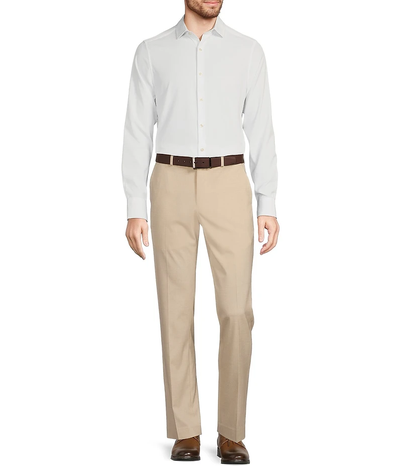 Murano Wardrobe Essentials Alex Slim Fit TekFit Waistband Suit Separates Flat Front Dress Pants