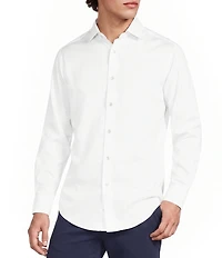 Murano Wardrobe Essentials Athletic Fit Solid Sateen Long Sleeve Woven Shirt