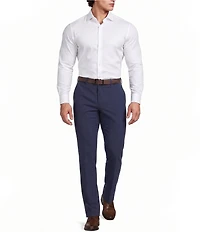 Murano Wardrobe Essentials Athletic Fit Solid Sateen Long Sleeve Woven Shirt