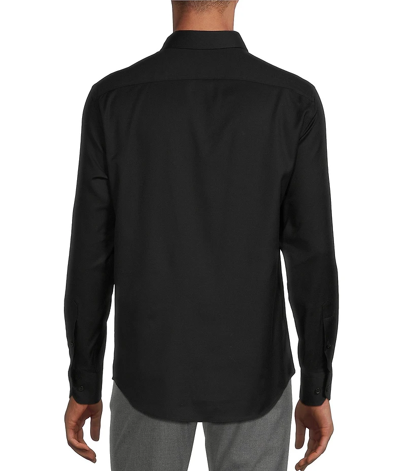 Murano Big & Tall Wardrobe Essentials Slim Fit Solid Stretch Twill Long Sleeve Woven Shirt