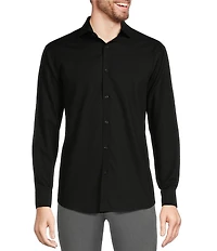 Murano Wardrobe Essentials Solid Dobby Stretch Long Sleeve Woven Shirt