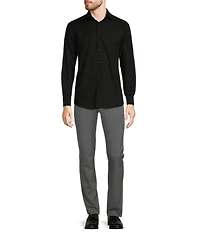 Murano Wardrobe Essentials Solid Dobby Stretch Long Sleeve Woven Shirt