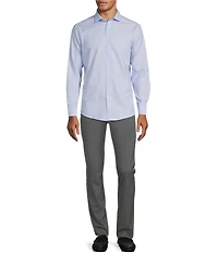 Murano Wardrobe Essentials Solid Dobby Stretch Long Sleeve Woven Shirt
