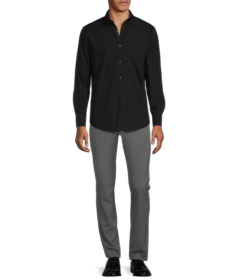 Murano Wardrobe Essentials Ultimate Modern Comfort Stretch Solid Long Sleeve Woven Shirt