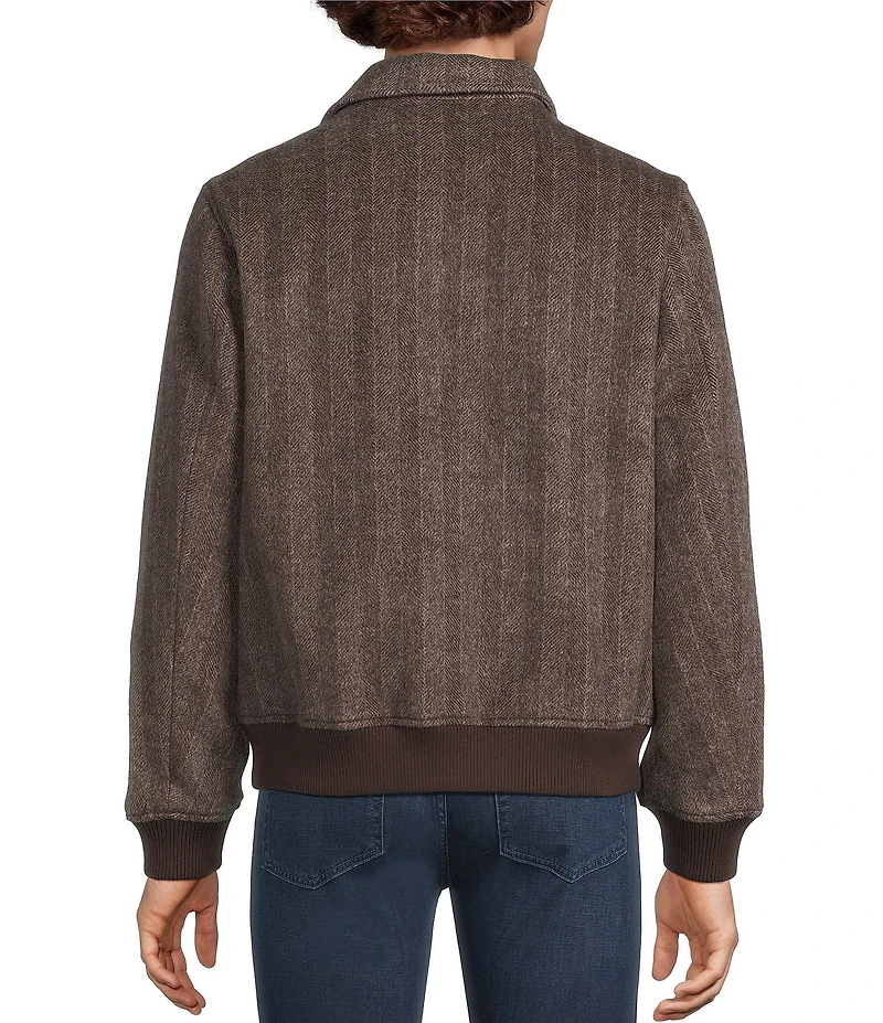 Murano Wool Herringbone Bomber Jacket