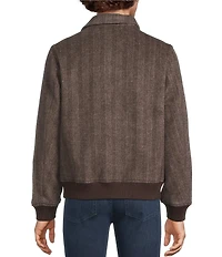 Murano Wool Herringbone Bomber Jacket