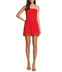 Muse by Marchesa Begonia Lace Square Neck A-Line Dress