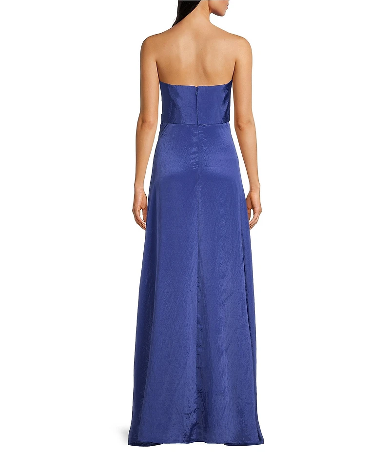 Muse by Marchesa Bluebell Rosette Strapless Textured Organza Dress