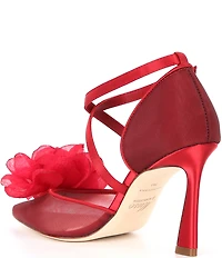 Muse by Marchesa Camellia Flower Ornamented Mesh Dress Pumps