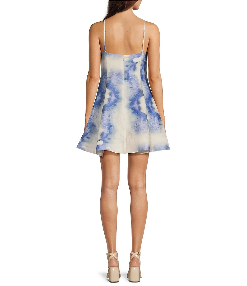 Muse by Marchesa Chloe Dye Print A-Line Linen Dress