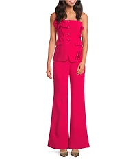 Muse by Marchesa Coordinating Rosalie Stretch Crepe Flare Leg Pants