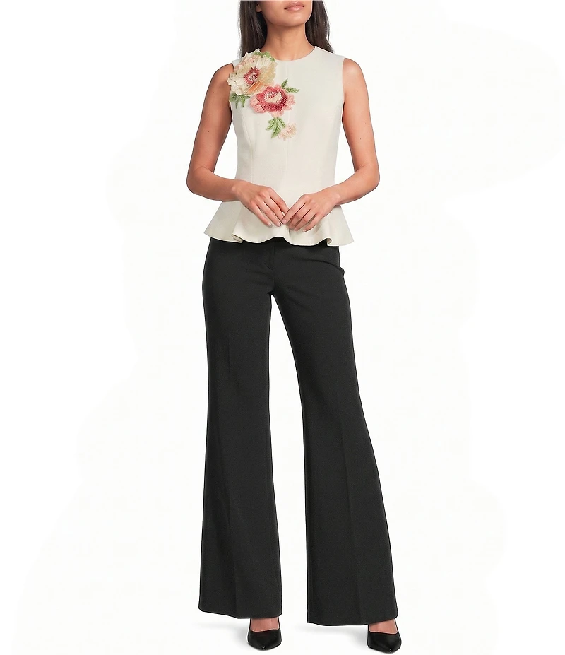 Muse by Marchesa Coordinating Rosalie Stretch Crepe Flare Leg Pants