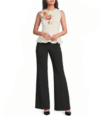 Muse by Marchesa Coordinating Rosalie Stretch Crepe Flare Leg Pants