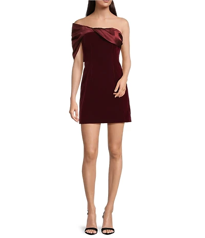 Muse by Marchesa Cosmos Velvet One Shoulder Mini Dress