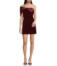 Muse by Marchesa Cosmos Velvet One Shoulder Mini Dress