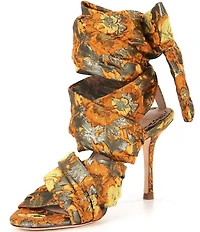 Muse by Marchesa Dahlia Jacquard Ankle Wrap Dress Sandals
