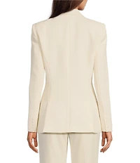 Muse by Marchesa Daphne Stretch Crepe Notch Lapel Collar Neck Long Sleeve One Button Blazer