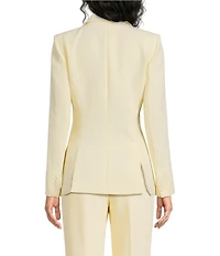 Muse by Marchesa Daphne Stretch Crepe Notch Lapel Collar Neck Long Sleeve One Button Blazer