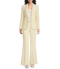 Muse by Marchesa Daphne Stretch Crepe Notch Lapel Collar Neck Long Sleeve One Button Blazer