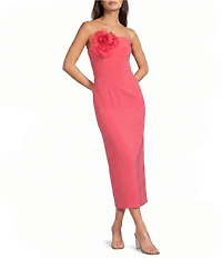 Muse by Marchesa Elowen Strapless Floral Midi Dress
