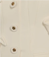 Muse by Marchesa Flora Stretch Crepe Applique Strapless Button-Up Vest
