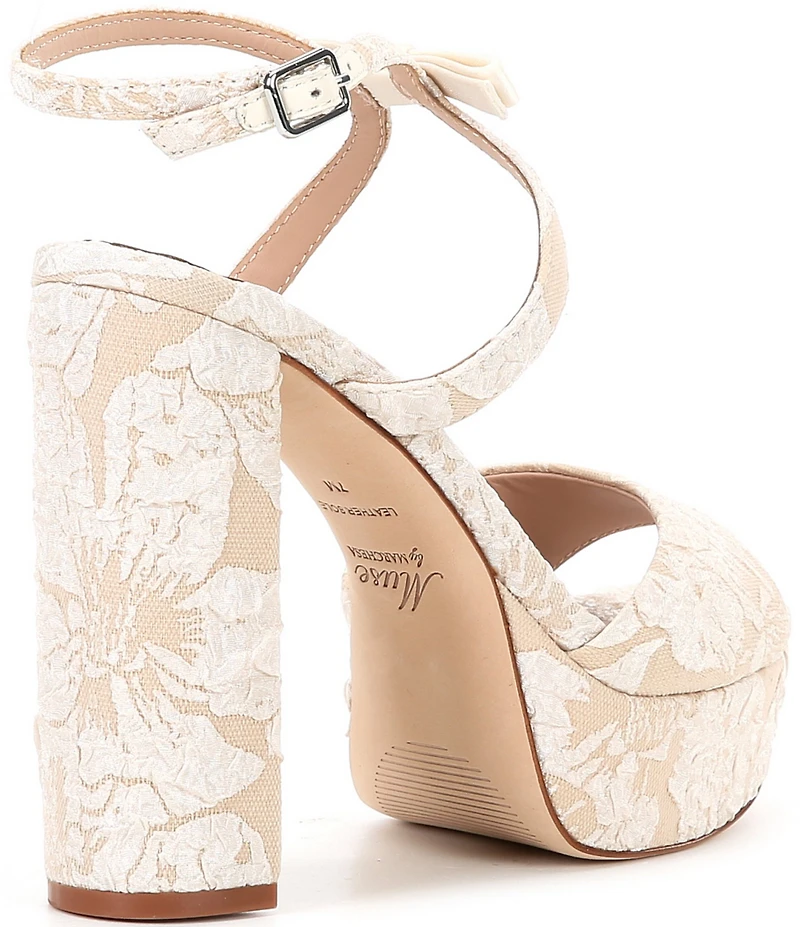 Muse by Marchesa Francesca Floral Print Bow Detail Platform Dress Sandals