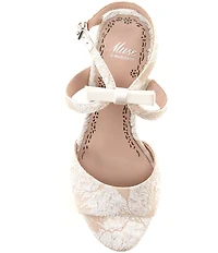 Muse by Marchesa Francesca Floral Print Bow Detail Platform Dress Sandals