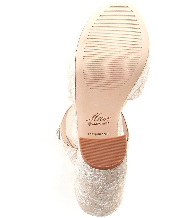 Muse by Marchesa Francesca Floral Print Bow Detail Platform Dress Sandals