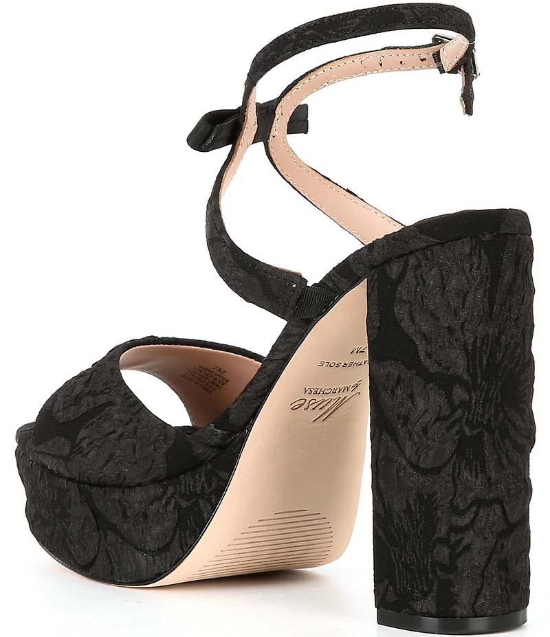 Muse by Marchesa Francesca Floral Print Bow Detail Platform Dress Sandals