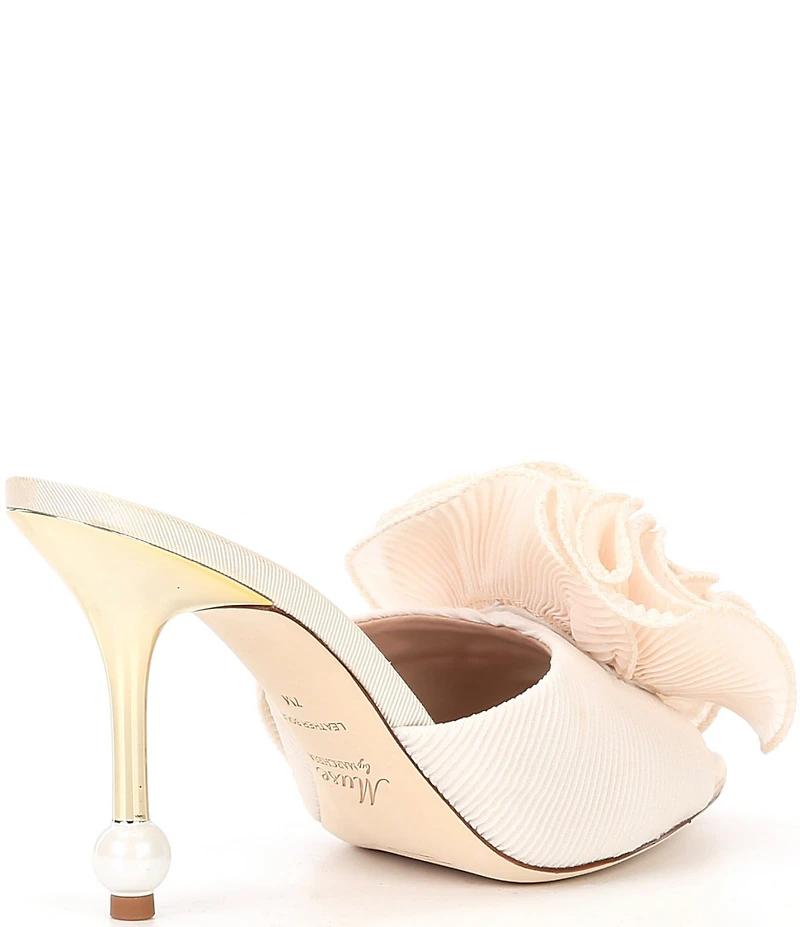 Muse by Marchesa Gabriella Chiffon Ruffle Ornament Dress Slide Sandals