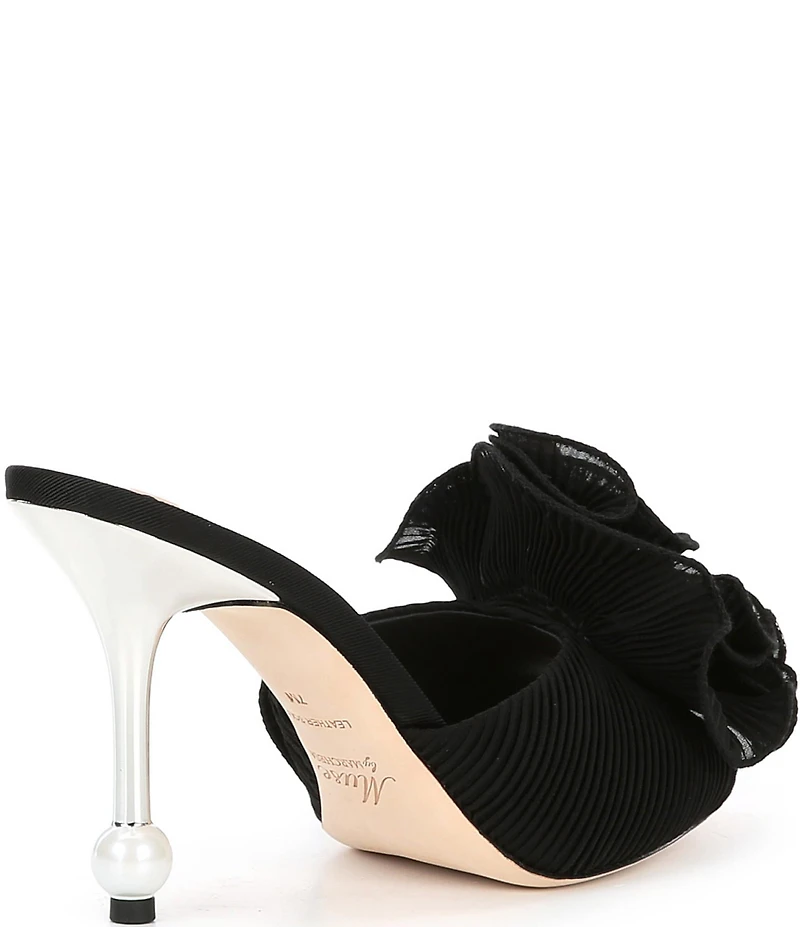 Muse by Marchesa Gabriella Chiffon Ruffle Ornament Dress Slide Sandals